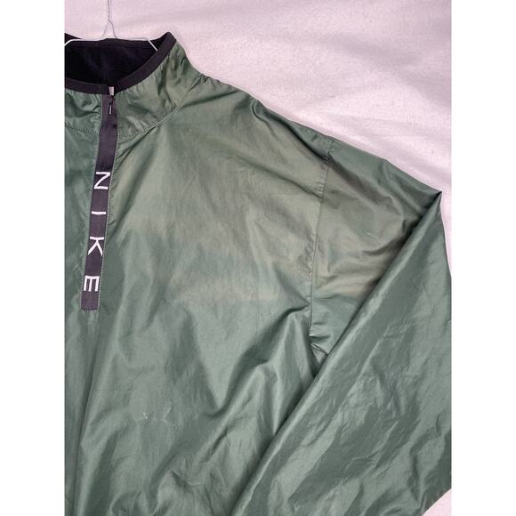 Vintage 90's Nike Gray Tag Pullover XL Green 1/4 Zip 90s Spell Out Y2K - Picture 2 of 9